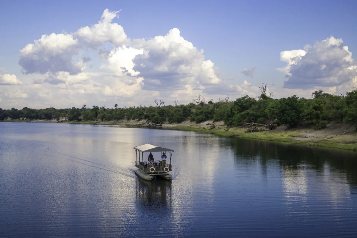 River safari boat on the Chobe River, Chobe National Park