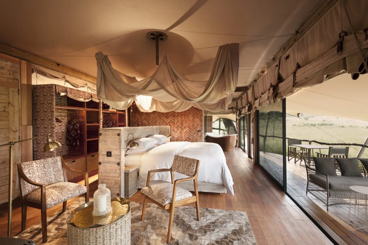 Somalisa Camp deck and pool on the elephant pan, Hwange National Park