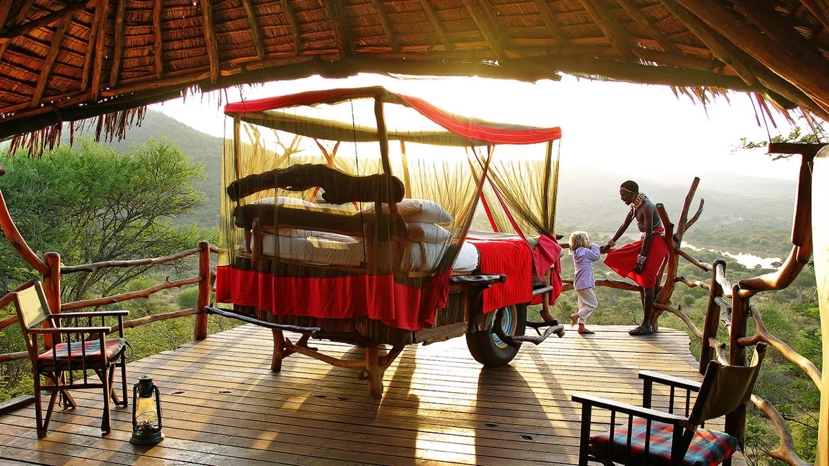 Loisaba Star Beds rolled out for a night under the sky, Laikipia
