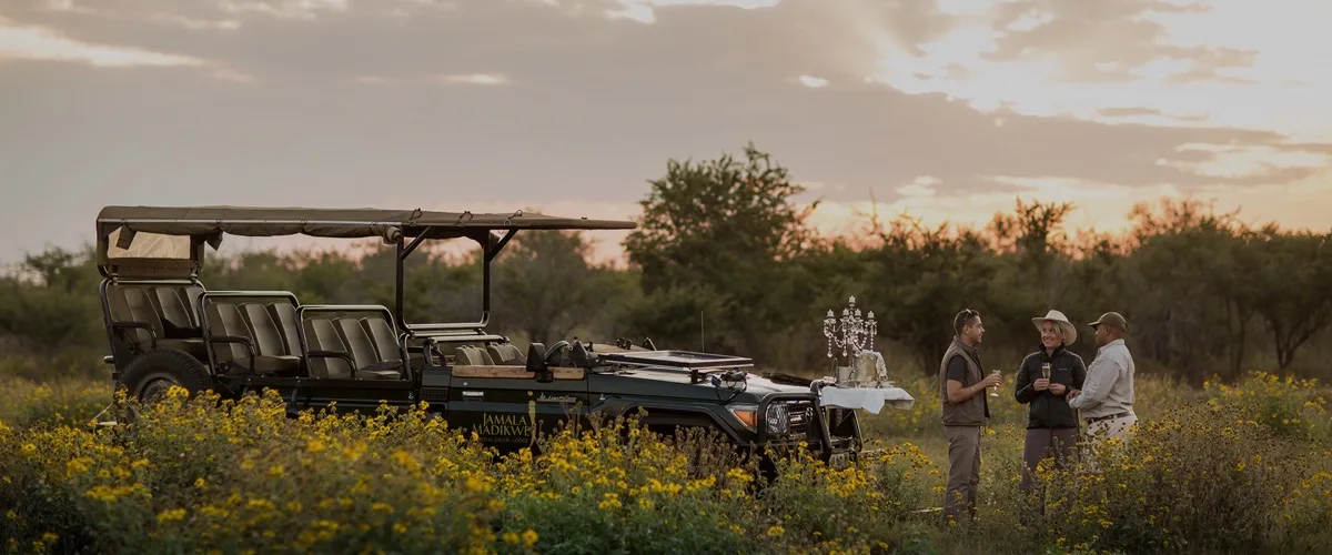 Sundowner drinks stop on a game drive, Jamala Madikwe, Madikwe Game Reserve
