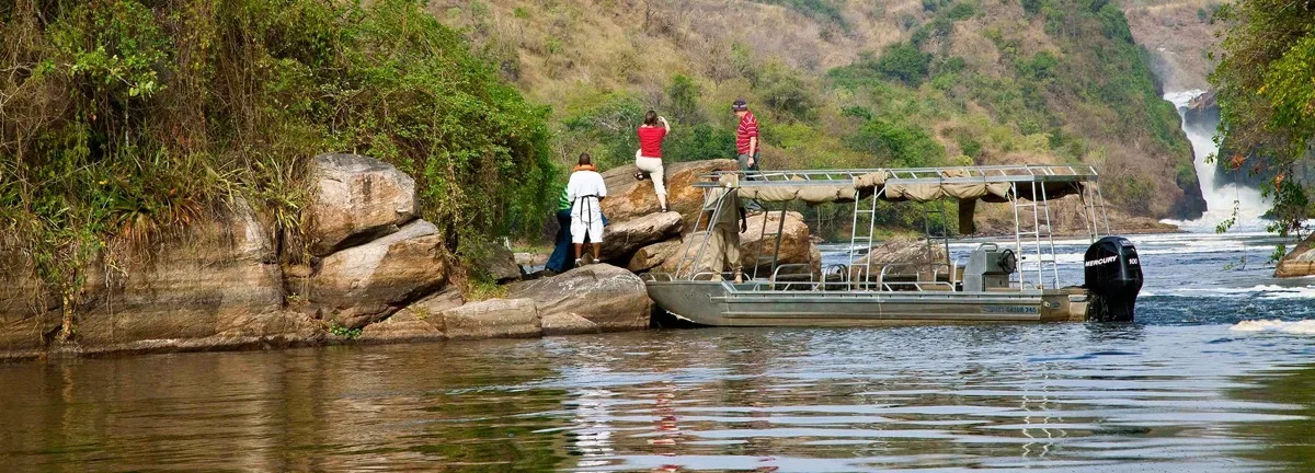 Boat safari on the Nile below Murchison Falls, Uganda