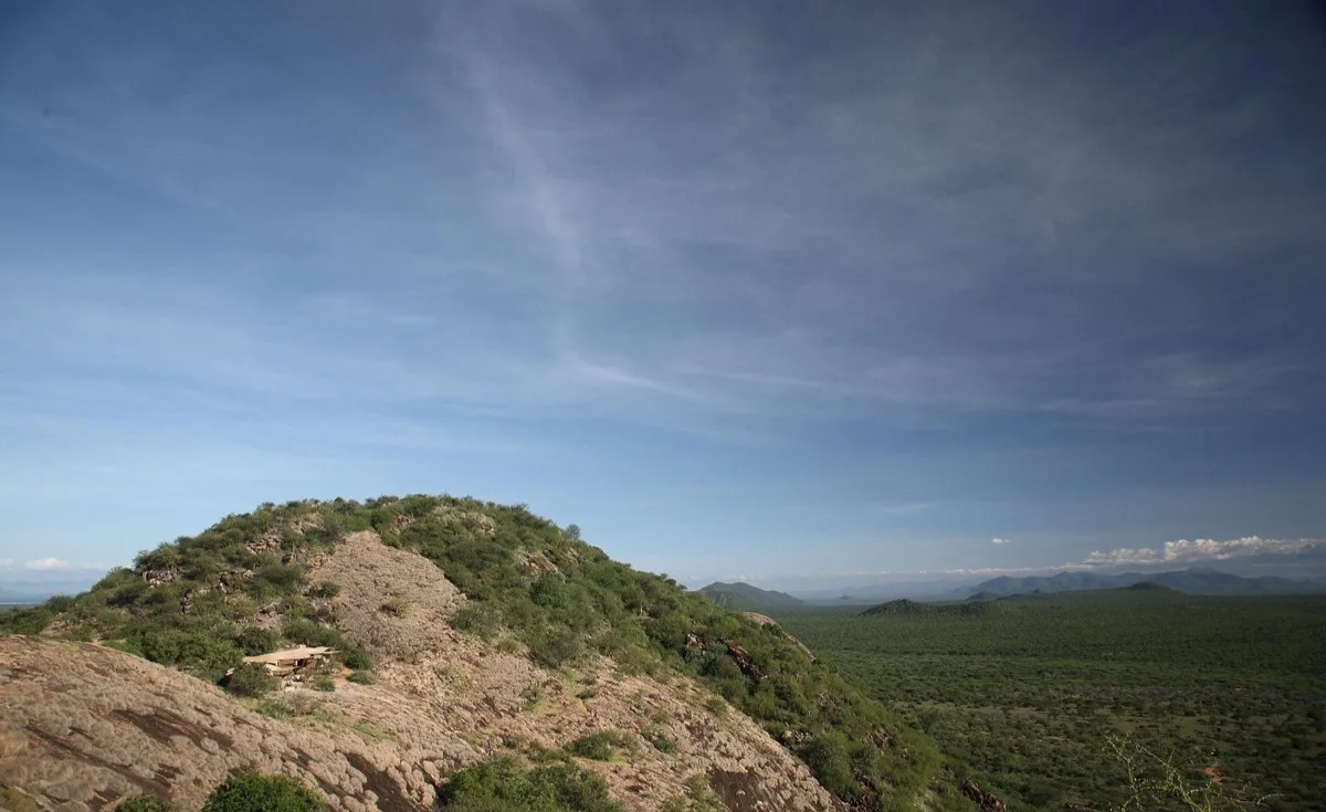Saruni Samburu villas built into the kopje, Kalama Conservancy, Kenya