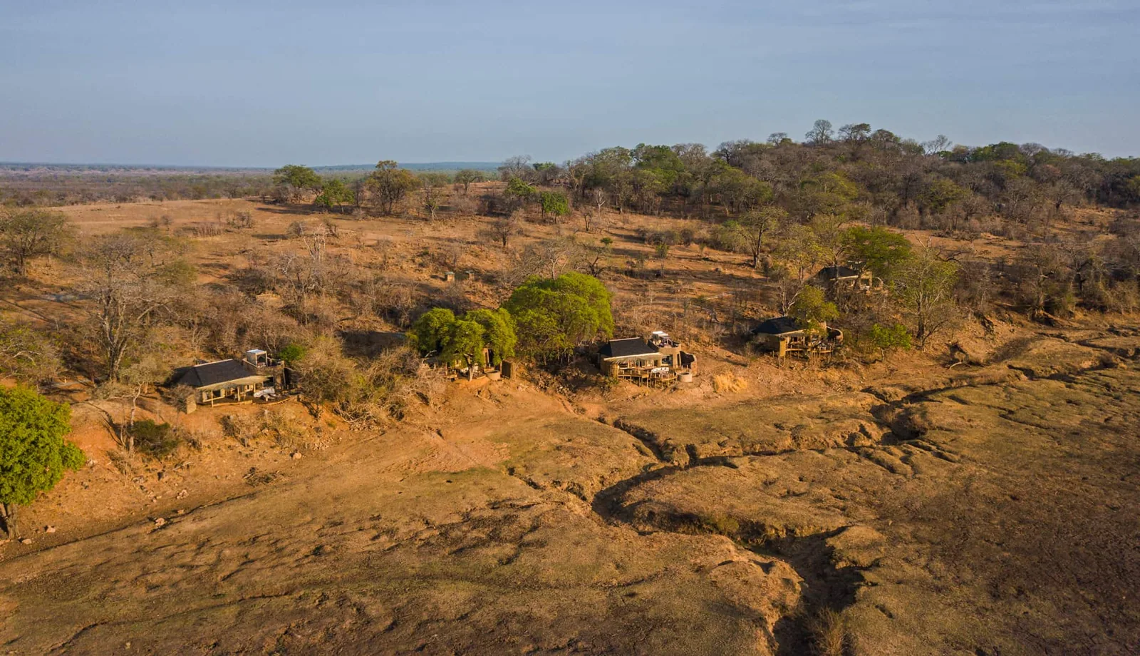 Puku Ridge camp above the open plain, South Luangwa National Park