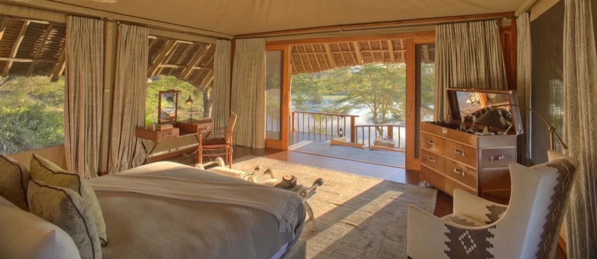 Tented suite overlooking the springs, Finch Hattons, Tsavo West